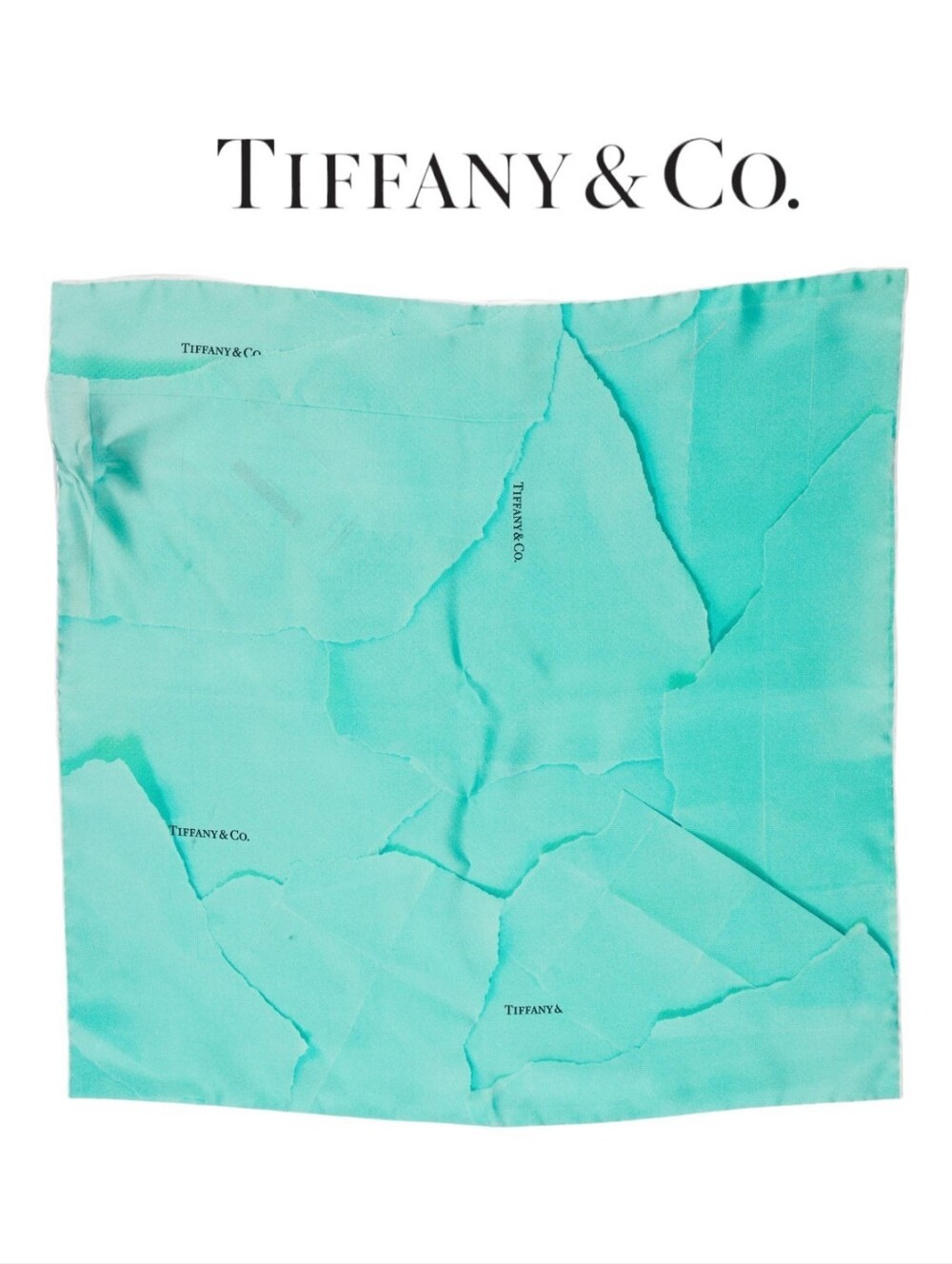 BNIB! Rare! Authentic Tiffany & Co. "Torn Paper" Silk Scarf 100% Silk